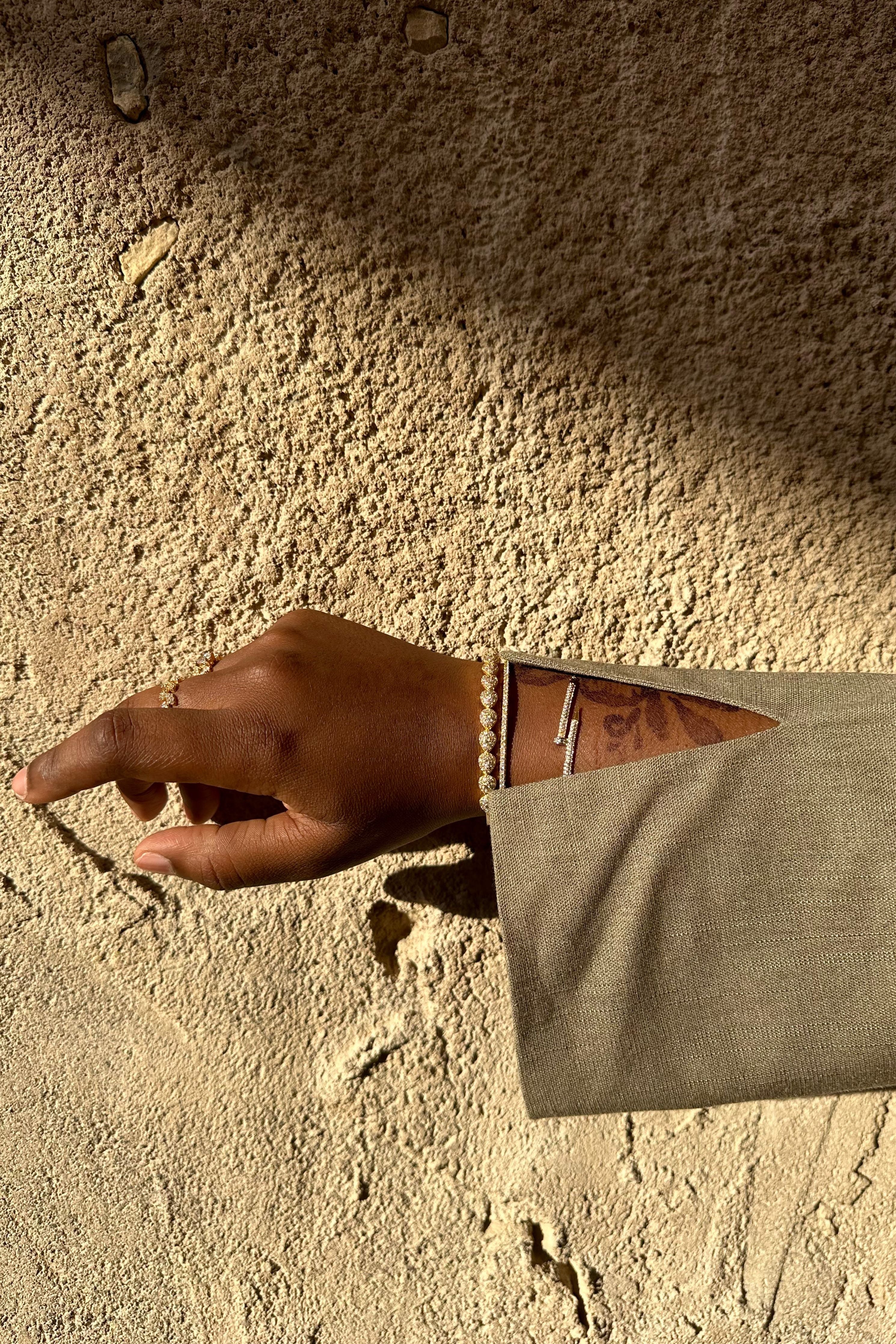 Linen Khaki Abaya with Wrap Detail and Moon Hijab